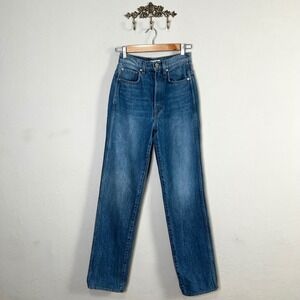 GRLFRND Blue Straight Leg Jeans